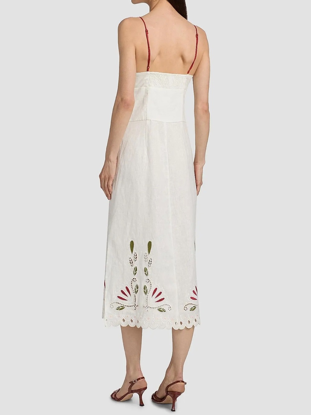 FARM Rio ❤️ Vicky Montanari Off White Tulip Richelieu Embroidered midi dress S - Picture 2 of 11